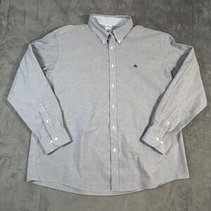 Brooks Brothers Men's Non Iron Stretch Oxford Button Down Shirt XXL Blue